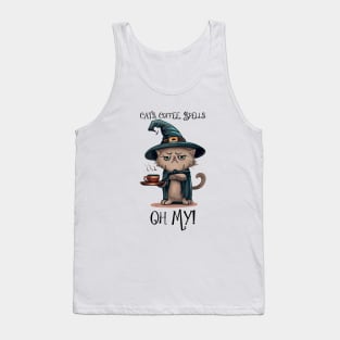 Cats, Coffee, Spells Oh My! | Witch Cat Tank Top